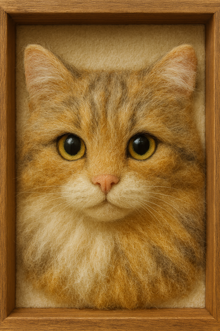 Custom 3D wool felt dog portrait