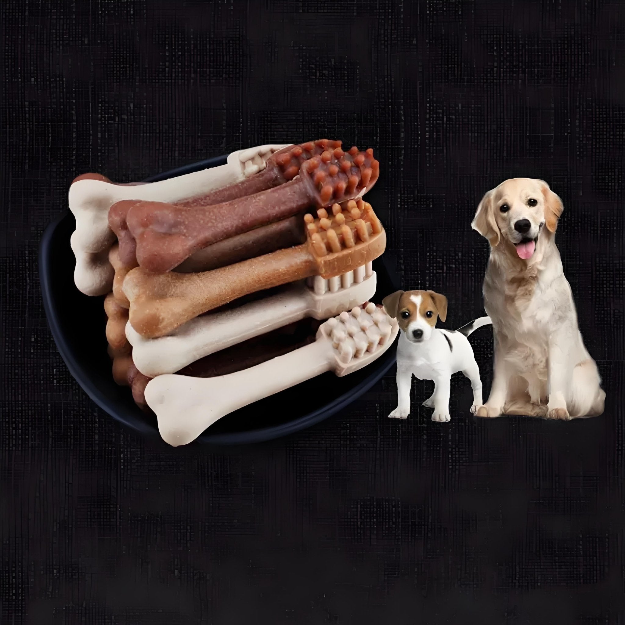 Natural Dog Dental Chews, Rawhide - Free Toothbrush Sticks for Teeth Cleaning & Fresh Breath - Bark'n'Meow - Bark'n'Meow