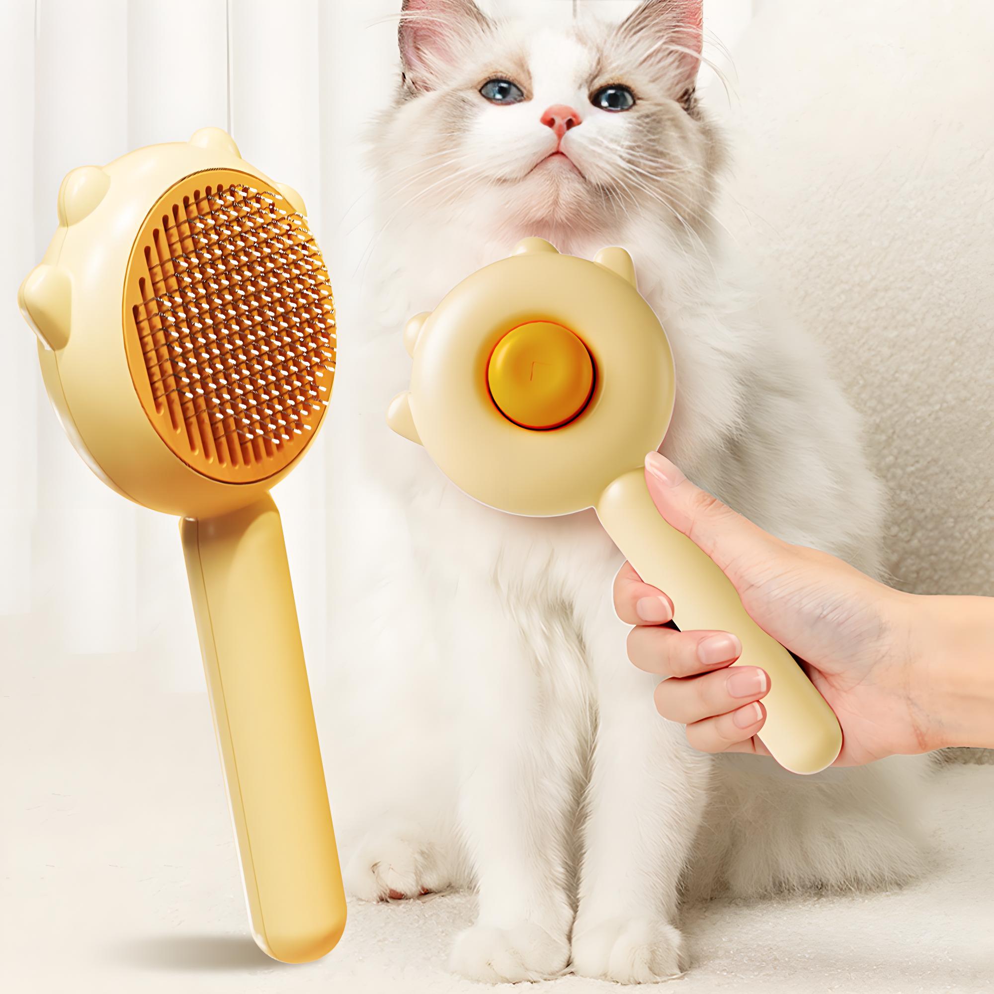 Self - Cleaning Pet Grooming Brush, Hair Remover & Massage Comb for Cats and Dogs - Bark'n'Meow - Bark'n'Meow