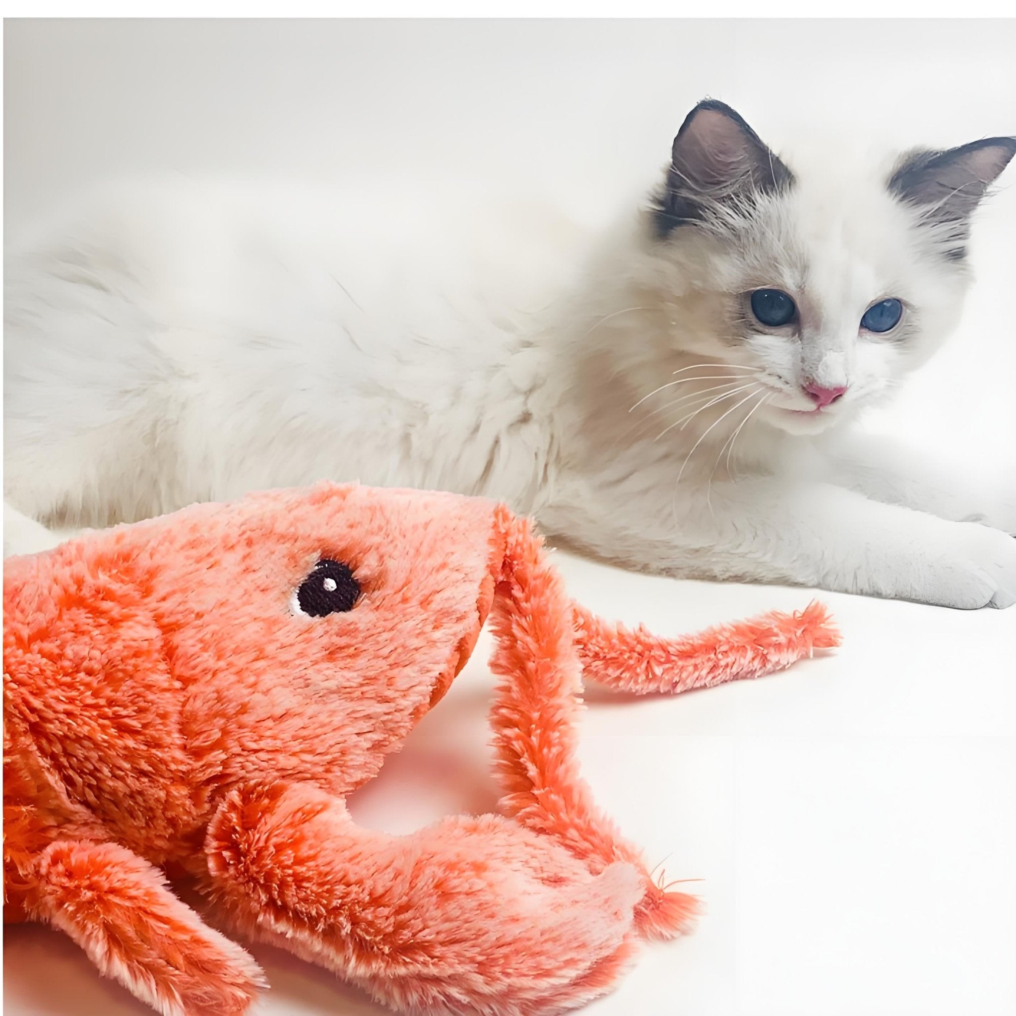USB Rechargeable Electric Jumping Shrimp Cat Toy, Interactive Plush Lobster for Indoor Pets - Bark'n'Meow - Bark'n'Meow