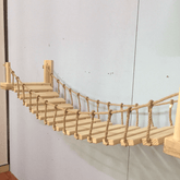 Wall - Mounted Cat Bridge, Pine Wood Suspended Cat Walkway with Sisal Rope Support, Space - Saving Cat Wall Furniture - Bark'n'Meow - Bark'n'Meow 3
