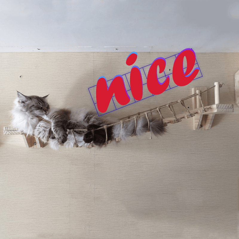 Wall - Mounted Cat Bridge, Pine Wood Suspended Cat Walkway with Sisal Rope Support, Space - Saving Cat Wall Furniture - Bark'n'Meow - Bark'n'Meow