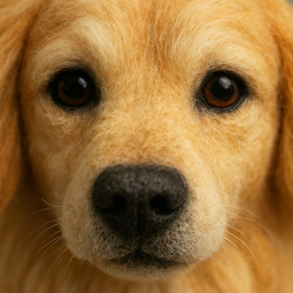 Custom 3D wool felt dog portrait