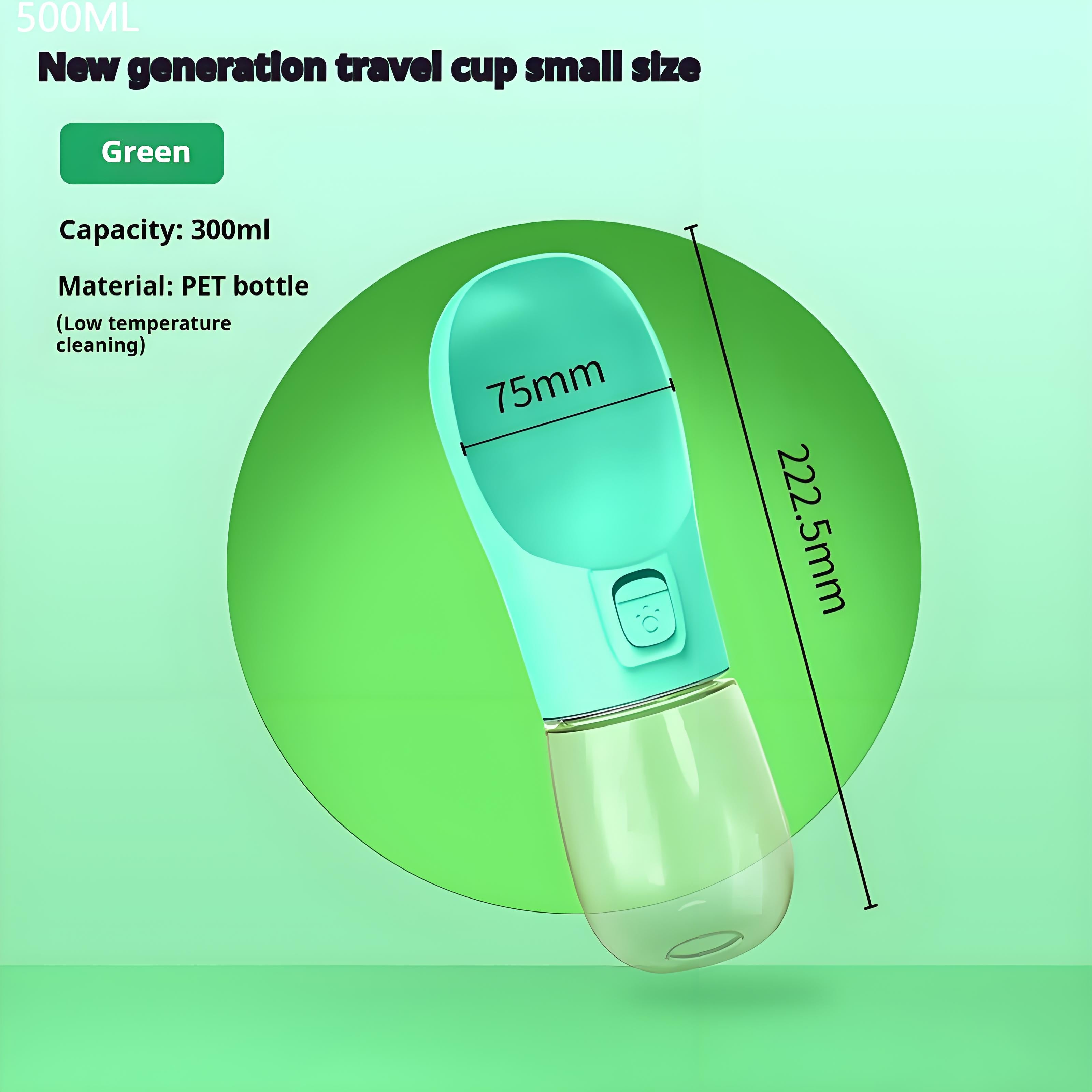 Portable Dog Water Bottle with Food Bowl, Leak-Proof Pet Travel Water Dispenser for Outdoor Hiking & Walking