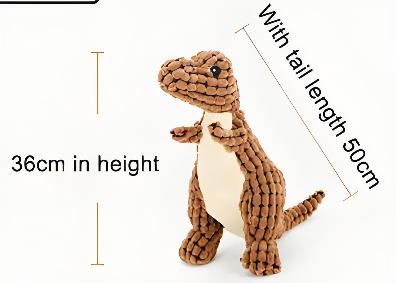 Interactive Dinosaur Dog Toy for Large Dogs, Tough Chew Plush Toy with Squeaker for Aggressive Chewers, Puppy & Chihuahua Friendly - Bark'n'Meow - Bark'n'Meow