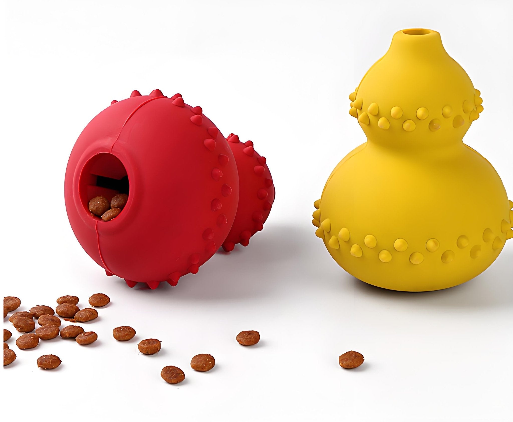 Interactive Treat Dispensing Dog Toy, Durable Natural Rubber Chew Ball for Teeth Cleaning and Mental Stimulation - Bark'n'Meow - Bark'n'Meow