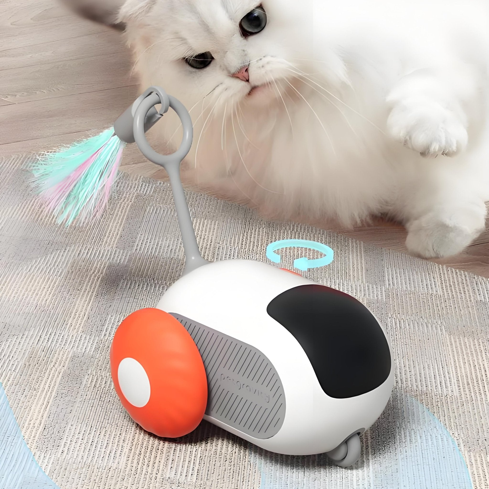 Remote Control Smart Cat Toy Car, USB Rechargeable, Self - Moving Interactive Pet Toy with Obstacle Avoidance - Bark'n'Meow - Bark'n'Meow
