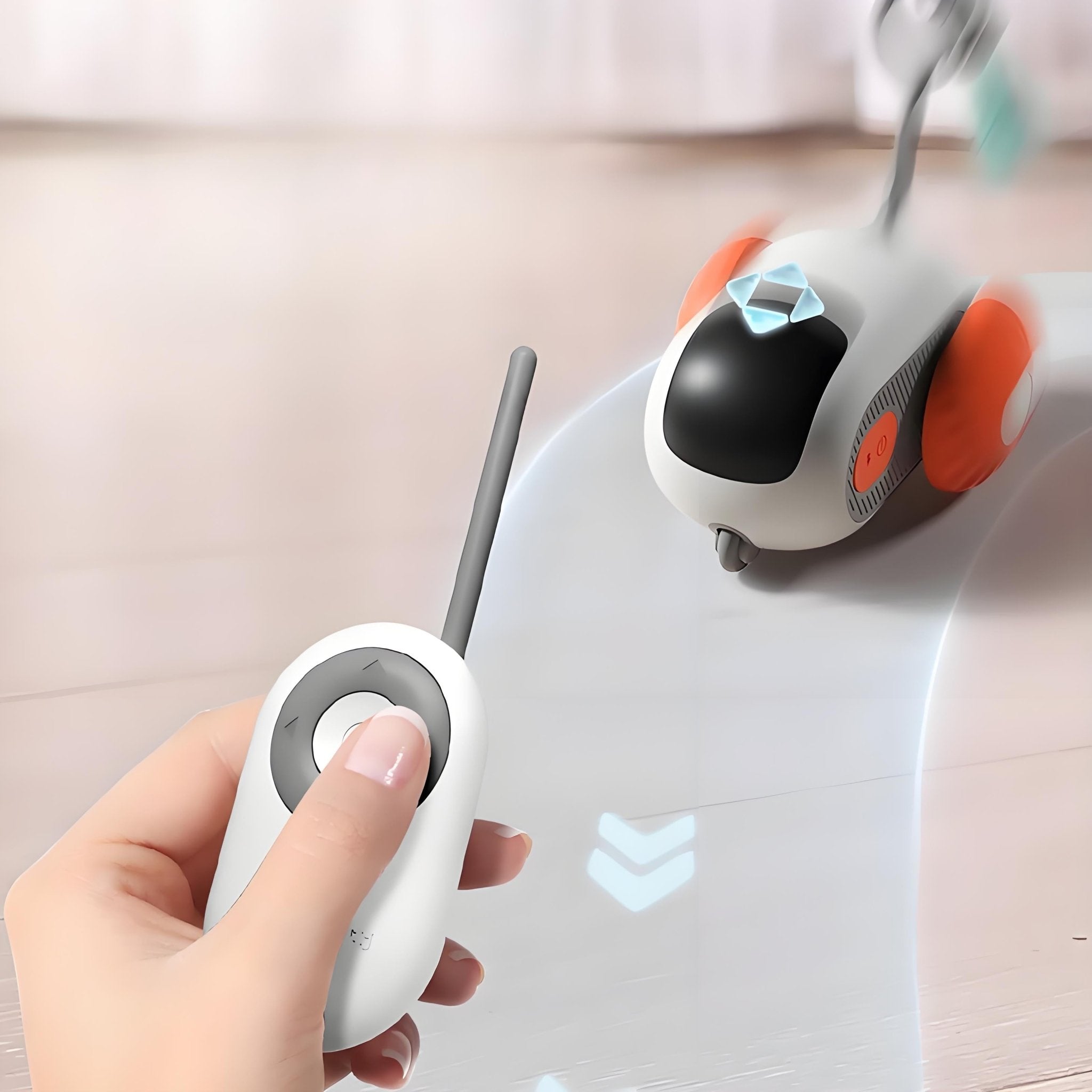 Remote Control Smart Cat Toy Car, USB Rechargeable, Self - Moving Interactive Pet Toy with Obstacle Avoidance - Bark'n'Meow - Bark'n'Meow